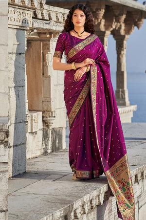Dark Purple Paithani Saree