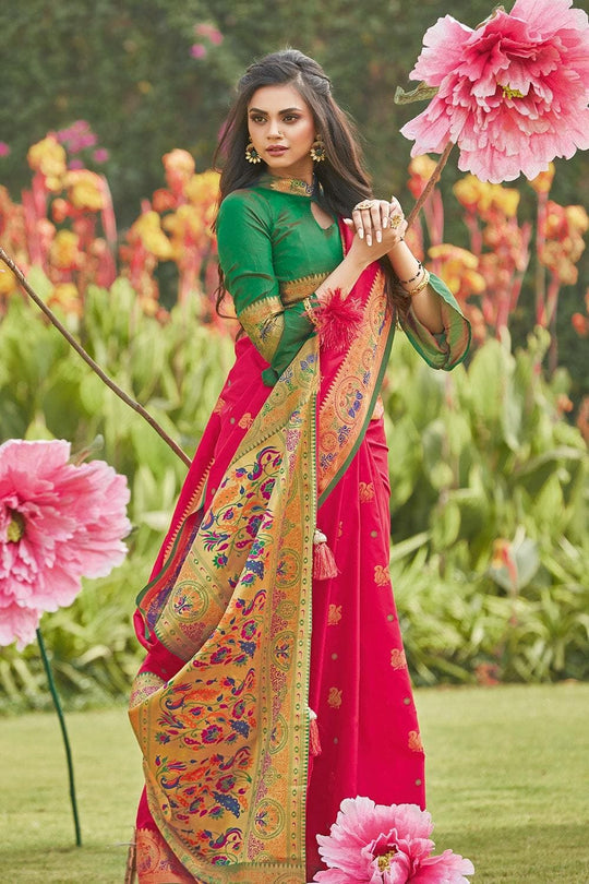 Deep Pink Paithani Saree