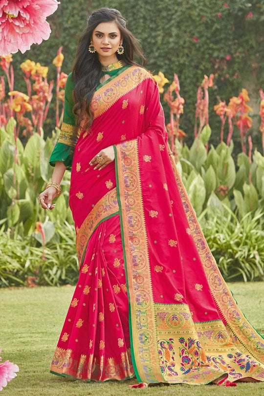 Deep Pink Paithani Saree
