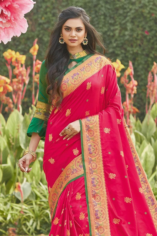 Deep Pink Paithani Saree