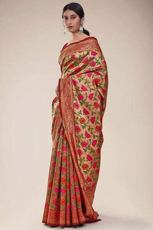 Dusty Golden Paithani Saree