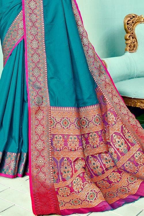 Eastern Blue Paithani Fusion Saree