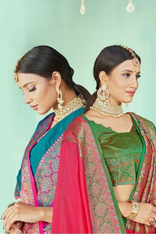 Eastern Blue Paithani Fusion Saree