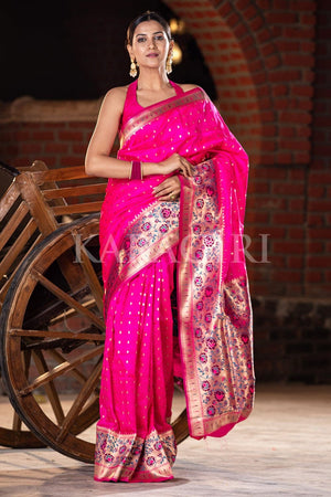 Fuscia Pink Paithani Saree