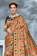 Paithani Saree Golden Black Zari Woven Paithani Saree - From Paithani Brocade Fusion Collection saree online