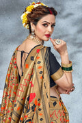 Paithani Saree Golden Black Zari Woven Paithani Saree - From Paithani Brocade Fusion Collection saree online