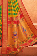 Paithani Saree Green And Yellow Woven Paithani Saree saree online