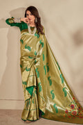 green paithani saree
