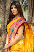 Paithani Saree Honey Yellow Broad Border Paithani Saree saree online