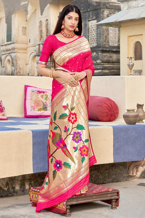 Magenta Pink Paithani Saree