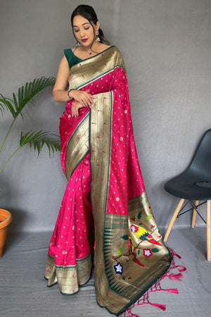 pink paithani saree