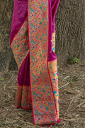 Paithani Saree Magenta Purple Broad Border Paithani Saree saree online