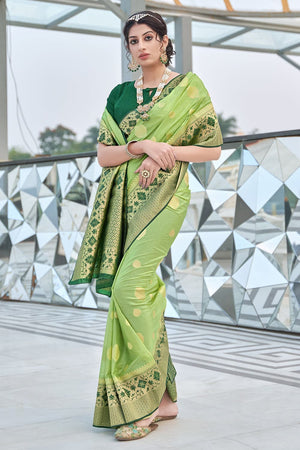 Mint Green Paithani Saree