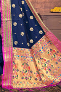 Navy Blue Paithani Saree