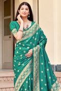 green paithani silk saree