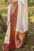 Paithani Saree Off White Broad Border Paithani Saree saree online
