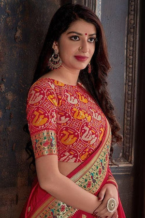 Paithani Saree In Apple Red