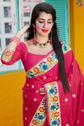 Paithani Saree In Cerise Pink