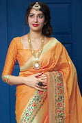 Paithani Saree In Fire Yellow