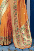 Paithani Saree Paithani Saree In Fire Yellow saree online