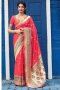 Paithani Saree In Punch Pink