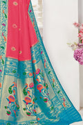 Paithani Saree Peach Pink Woven Paithani Saree - From Paithani Banarasi Fusion Collection saree online