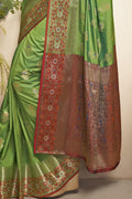 Paithani Saree Pear Green Flower Butta Paithani Saree saree online