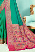 Persian Green Paithani Fusion Saree