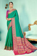 Persian Green Paithani Fusion Saree