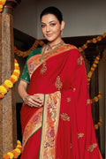 Paithani Saree Persian Red Woven Paithani Saree saree online