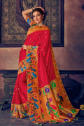 Paithani Saree Raspberry Red Woven Paithani Saree saree online