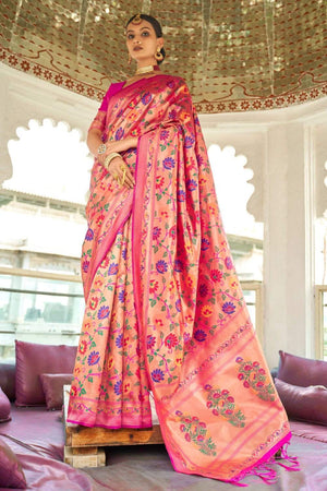 Peacock Green Colour Paithani Silk Sarees Online Buy 2023