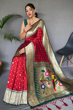 red paithani saree