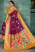 Paithani Saree Sangria Purple Woven Paithani Saree saree online