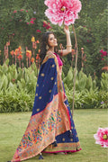 Sapphire Blue Paithani Saree