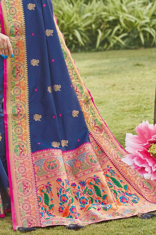 Sapphire Blue Paithani Saree
