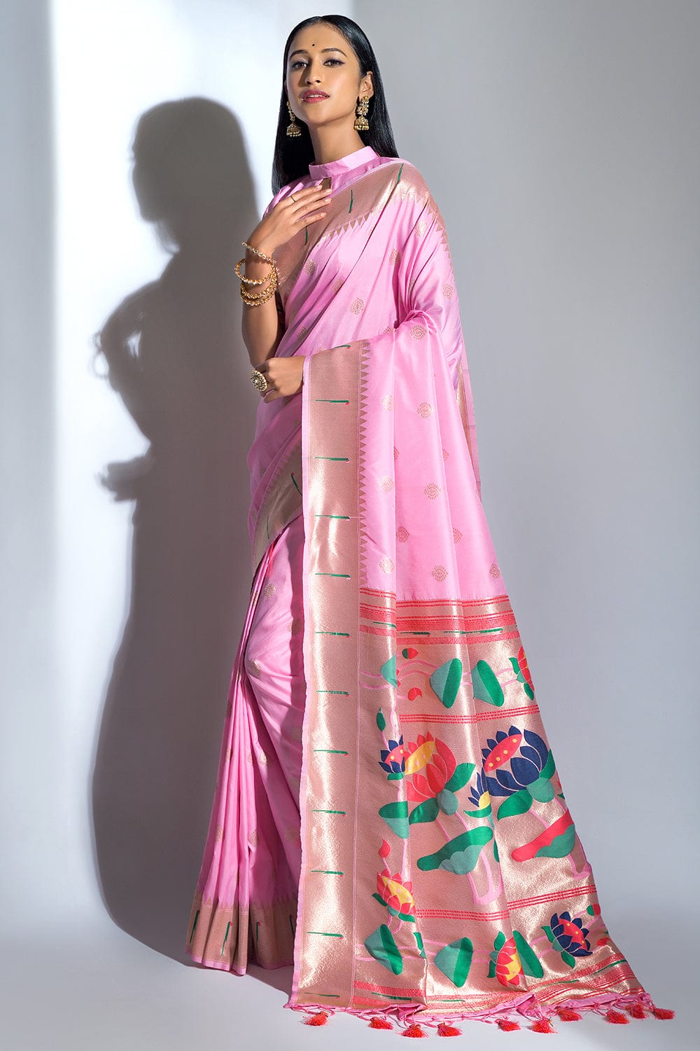 Buy Taffy Pink Paithani Saree online-Karagiri