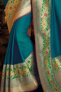 Paithani Saree Teal Blue Contemporary Zari Woven Paithani Saree With Designer Blouse - From Paithani Brocade Fusion Collection saree online
