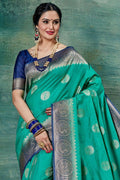 Paithani Saree Turquoise Blue Woven Paithani Saree saree online