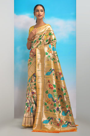 Cadmium Yellow Paithani Saree