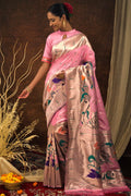 pink paithani saree