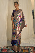 purple paithani saree