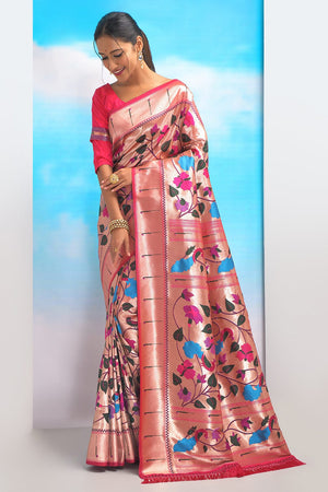 Rose Pink Paithani Saree