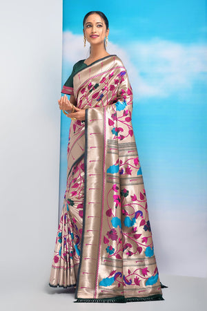 Tea Green Paithani Saree