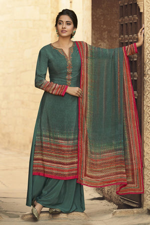 Dark Green Palazzo Suit