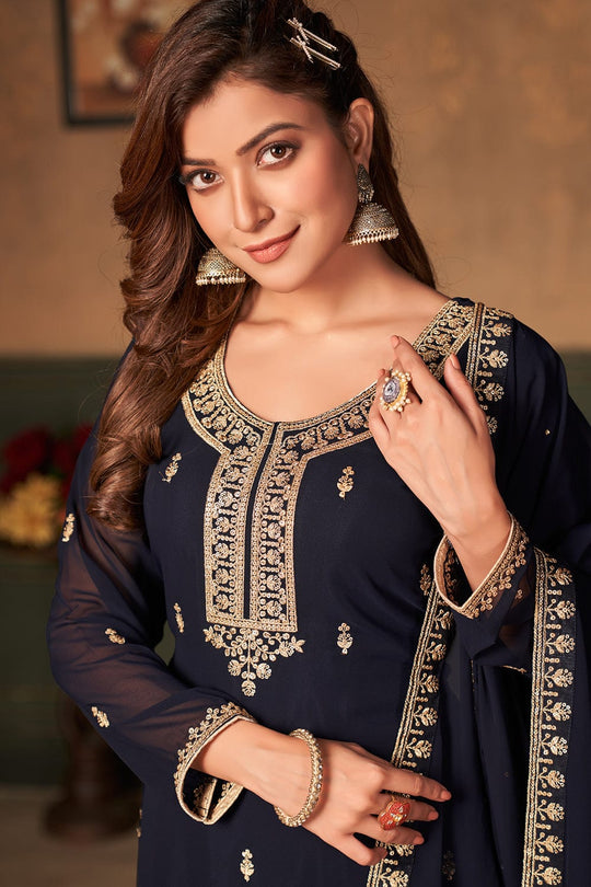 embroideried palazzo suit