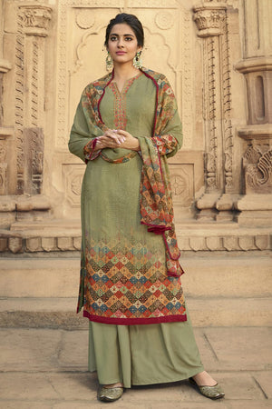 Green Palazzo Suit