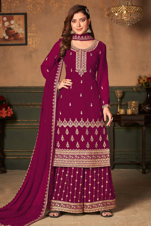 Magenta Pink Palazzo Suit