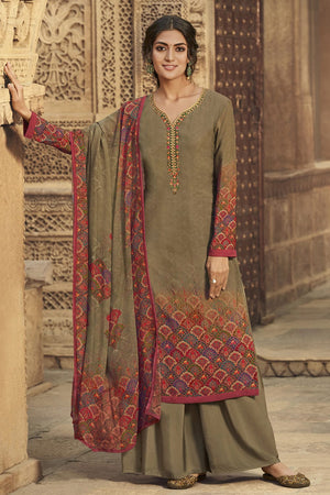 Olive Green Palazzo Suit