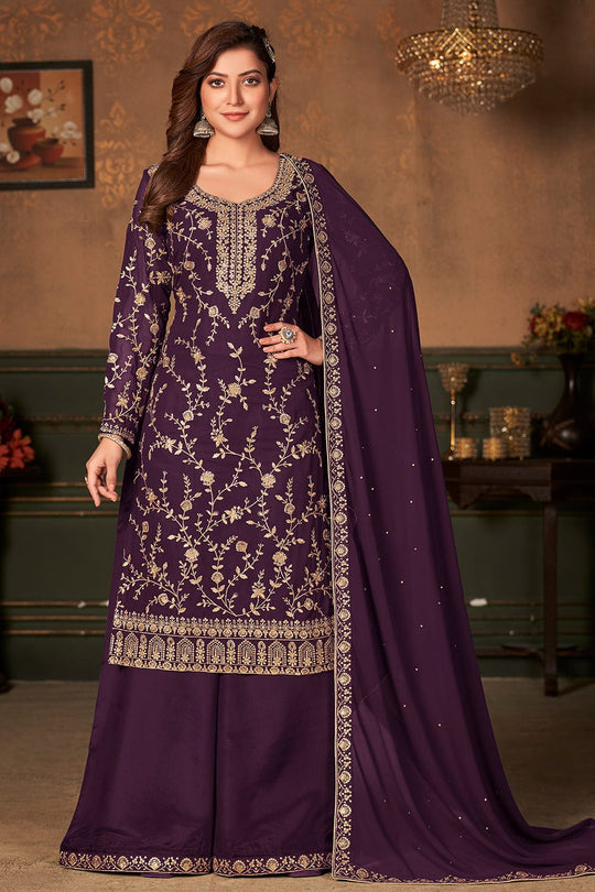 purple palazzo suit